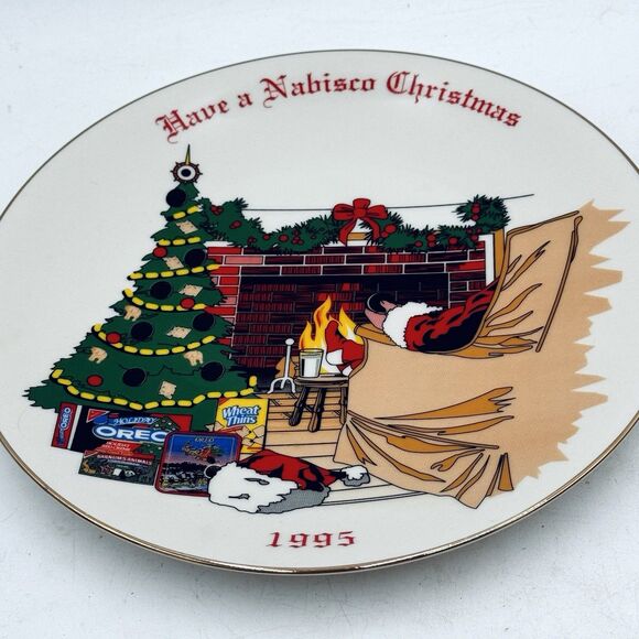 Vintage Nabisco Christmas Plate Ltd Ed. Oreo Animal Crackers Wheat Thins W Box - Picture 3 of 8